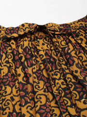 Anayna Women Floral Printed Pleated Flared Maxi Skirt