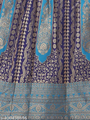 Navy Blue Lehenga & Unstitched Blouse With Dupatta