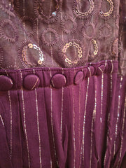 Women's Embroidered & Striped Gathered Top