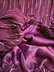 Women's Embroidered & Striped Gathered Top