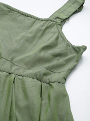 Smocked Printed Flared Midi Taavi Festive Ethnic Dresses