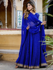 Printed Semi-Stitched Lehenga & Unstitched Blouse With Dupatta