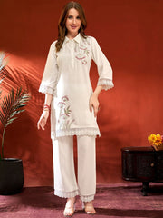 Embroidered Tunic With Trousers Co-Ords