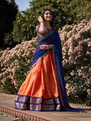 Semi-Stitched Lehenga & Unstitched Blouse With Dupatta