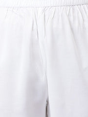 Women White Angrakha Kurta with Palazzos & With Dupatta