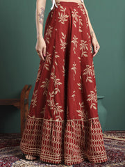 Printed Flared Maxi Skirts