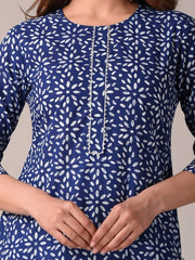 Ethnic Motifs Printed Regular Gotta Patti Pure Cotton Kurta with Skirt