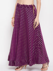 Printed Flared Maxi Skirt