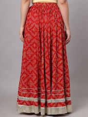 Printed Flared Maxi Skirt