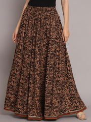 abstract printed maxi skirt