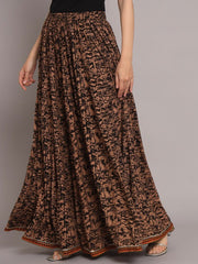 abstract printed maxi skirt