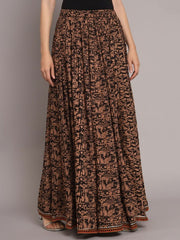 abstract printed maxi skirt