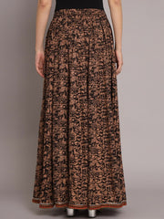 abstract printed maxi skirt