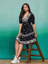 Embroidered Fit & Flare Dress