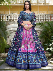 Ethnic Motifs Printed Ready to Wear Lehenga & Unstitched Blouse With Dupatta