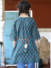 Floral Printed Cotton Straight Kurti