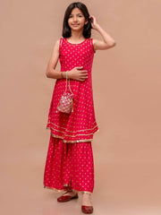 Girls Printed Kurta with Sharara