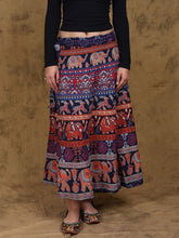 Mood Indigo Elephant & Deers Printed Wrap Around Skirt