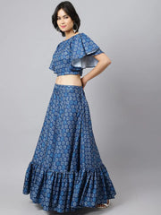Printed Ikat Ready to Wear Lehenga & Blouse With DupattaLehenga CholisThis exquisite lehenga ensemble features a blend of cotton fabrics, ensuring both comfort and elegance. The lehenga and blouse are crafted from cotton, offering a soPrinted Ikat Ready