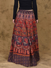 Printed Pure Cotton Wrap Maxi Skirts