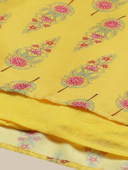 Women Yellow Printed Maxi Flared Skirts