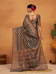 Woven Banarasi Organza Silk Saree with Blouse Piece