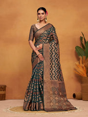 Woven Banarasi Organza Silk Saree with Blouse Piece