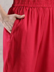 Floral Printed Anarkali Kurta With Trousers & Dupatta