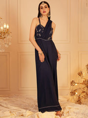 Self Design Shoulder Straps Ethnic Basic Jumpsuit