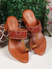 Women Festive Block Heel Sandals