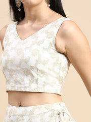 Ethnic Motif Woven Design Flared Maxi Skirt