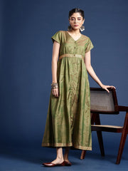 Festive Floral Printed Ethnic Dress