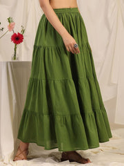 Anayna Pure Cotton Flared Maxi Skirt