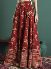 Printed Flared Maxi Skirts