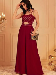 Basic Jumpsuit with Embellished