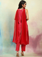 Geometric Printed Regular Straight Kurta with Palazzos & Dupatta