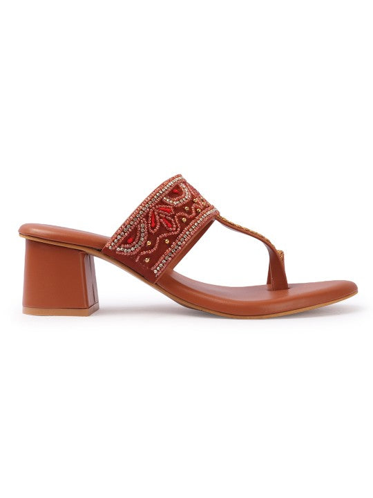 Women Festive Block Heel Sandals-8