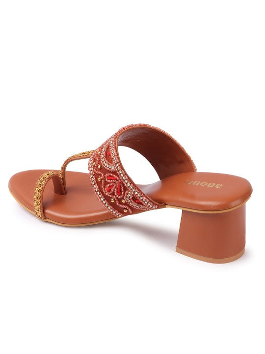 Women Festive Block Heel Sandals-5