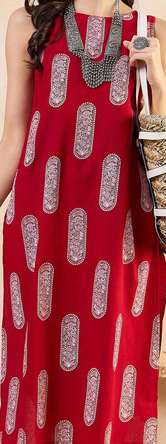 Ethnic Motifs Printed Boat Neck Regular Pure Cotton Straight Kurta With Trousers-4