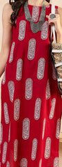 Ethnic Motifs Printed Boat Neck Regular Pure Cotton Straight Kurta With Trousers