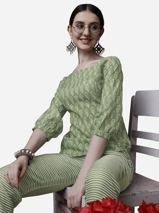 Green Printed Co-Ord Set