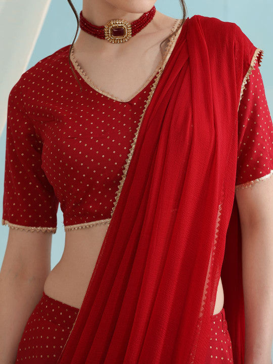 Bandhani Printed Gotta Patti Ready to Wear Lehenga & Blouse With Dupatta-9