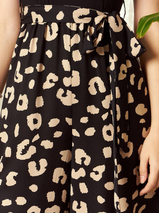 Animal Printed Square Neck Sleeveless Basic Jumpsuit-7