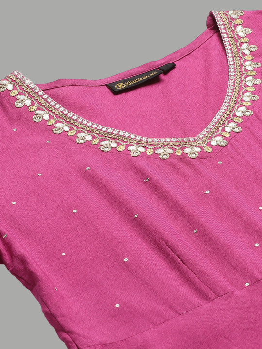 Women Regular Gotta Patti Kurta with Trousers & With Dupatta-17