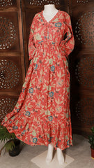 Floral Design Printed Maxi Dress