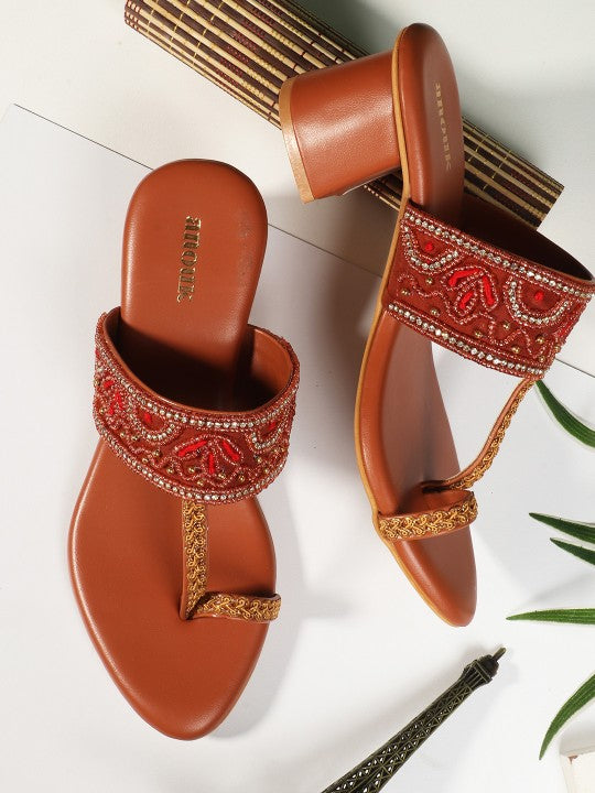 Women Festive Block Heel Sandals-6
