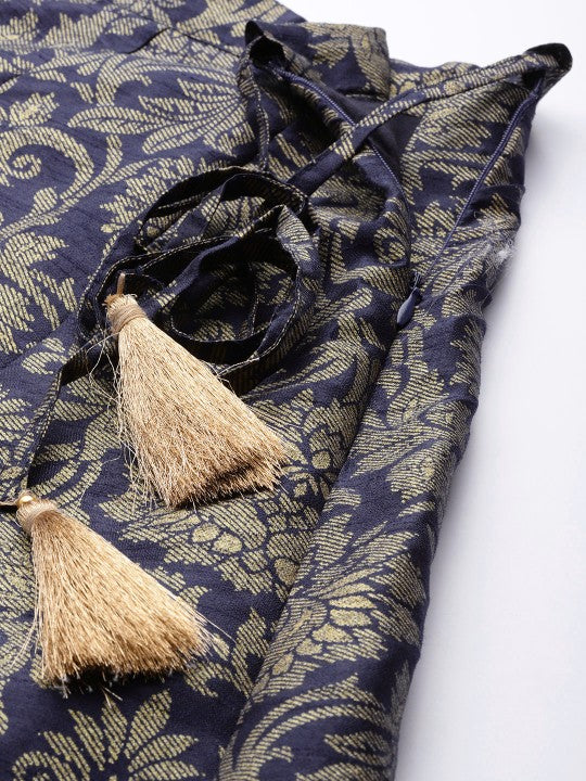 Charming Purple Floral Jacquard Skirt