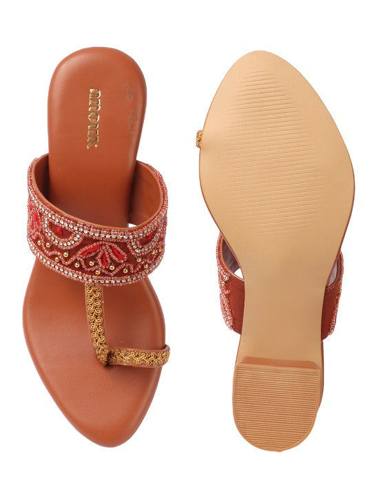 Women Festive Block Heel Sandals-4