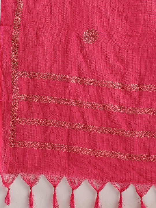 Floral Printed Anarkali Kurta With Trousers & Dupatta
