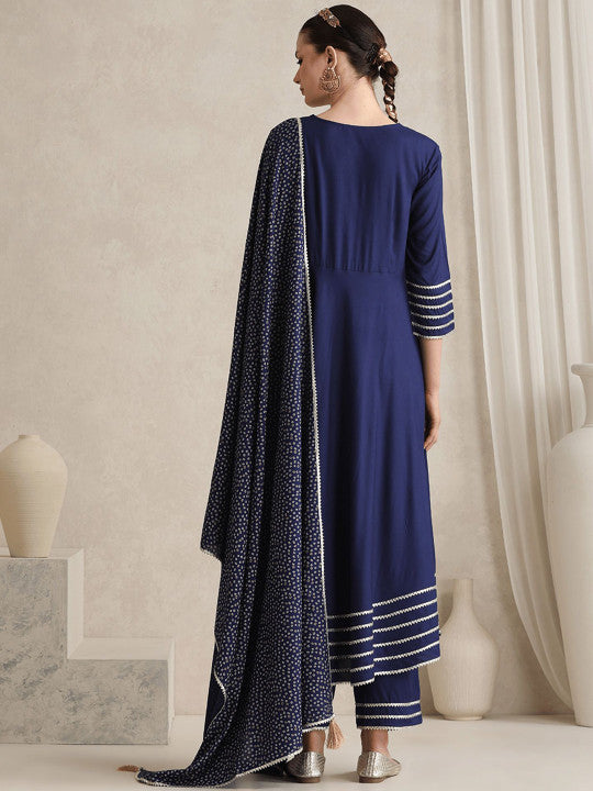 Women Regular Gotta Patti Kurta with Trousers & With Dupatta-21